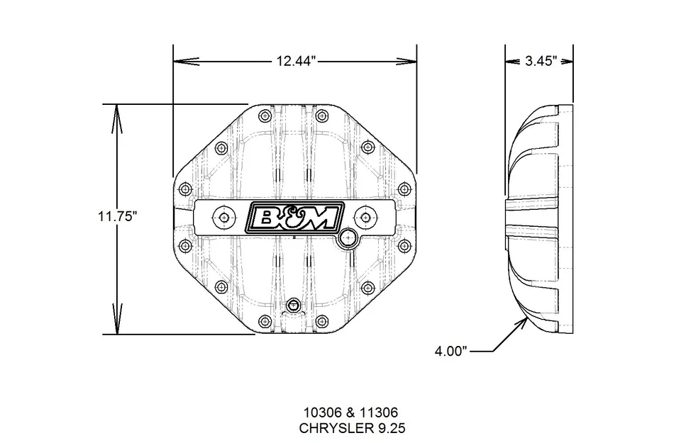 Capa diferencial de alumínio B&M Hi-Tek para 1994-2023 Dodge/ RAM/Mitsubishi - Imagem 3 de 3