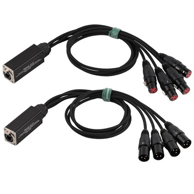 4 Channel Audio Snake, 3 Pin XLR Extender, DMX512 XLR Male/Female to Ethercon RJ