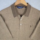 VTG POLO GOLF Cotton/Alpaca Wool Prince of Wales Check Mens Polo Shirt Sz Large