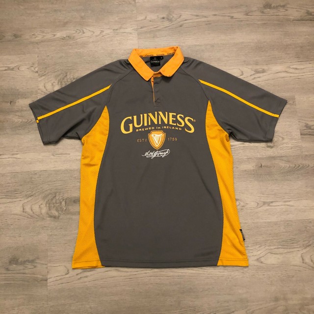 Guinness Official Merchandise Mens Gray Jersey Polo Shirt 17 S/S Polyester XL eBay