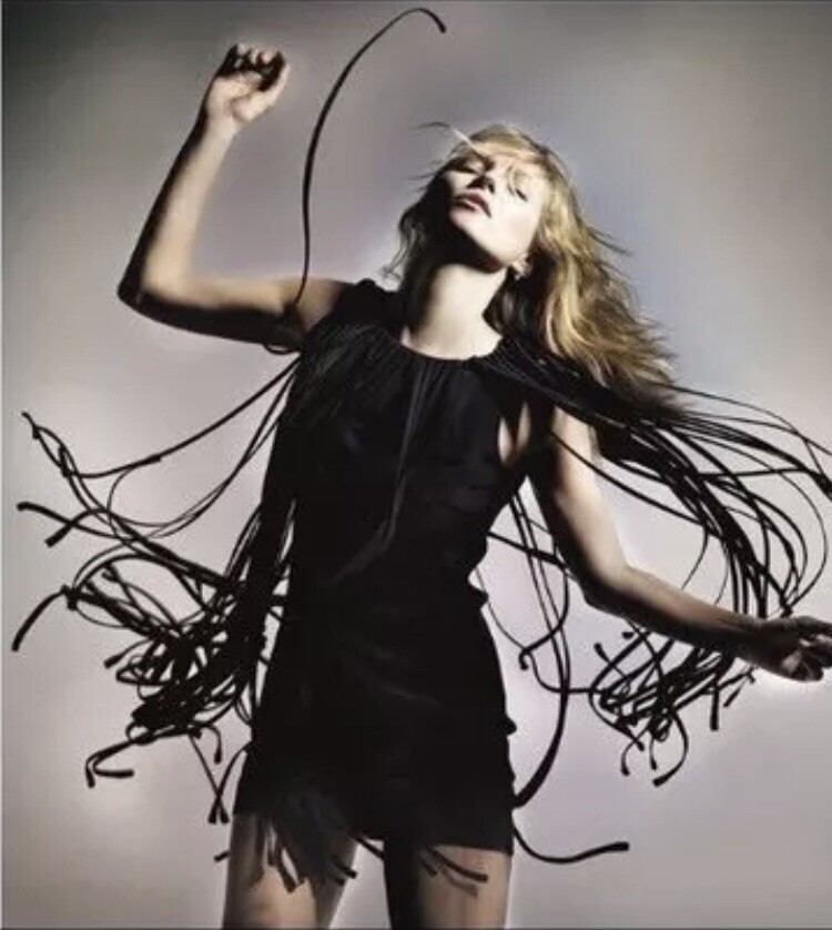 KATE MOSS TopShop 20's BLACK Tassel Fringe Dress Gatsby Flapper