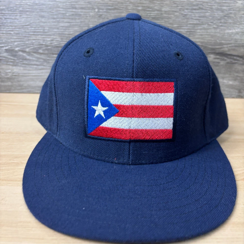 Gorra de Puerto Rico ajustada 7 3/4 tapas con logotipo de bandera azul Foto 3 de 4