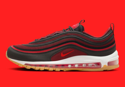 Nike Air Max 97 Black Team Scarlet Red White Gum 921826-022 sz 8