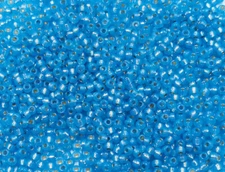 Vintage Glass Seed Beads TOHO Japan Silver Lined Baby Blue Opal 11/0 C5-8