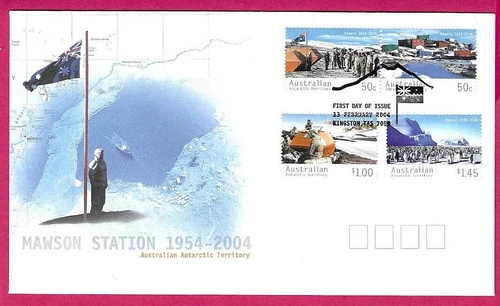AUSTRALIA ANTARCTIC 2004  FDC - 50 Years MAWSON STATION - Shs KINGSTON, Tas.