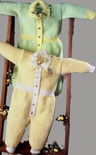 Baby Knitting Pattern Vintage Romper Suit In 4ply To Fit 16-22” H7