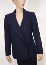 DKNYC Donna Karen Womens Nightfall Navy Wool Delivery Coat Blazer Jacket 6 Small