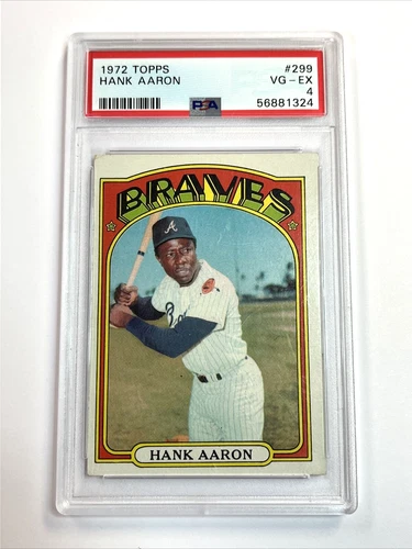 1972 Topps #299 Hank Aaron 56881324 PSA 4 VG-EX