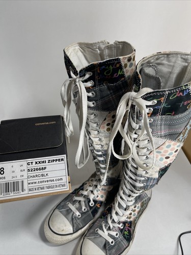 Converse Knee High All Star Chuck Taylor’s Patchwork Womens Size 8 Bohemian - Picture 14 of 17
