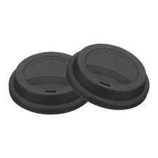 2 Pcs Silicone Cup Lids for Glass Cup, 3" ID 3.7" OD for 9cm/3.5" Dia Cup Black