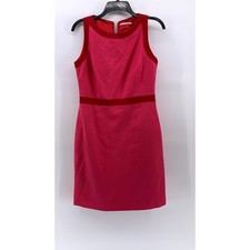 T TAHARI Women's Fuchsia Crewneck Sleeveless Sheath Mini Dress SZ 8