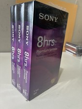 Pack of 3 - Sealed Sony Blank VHS T-160 8HR Standard Grade