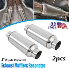 2x 3 Inletoutlet Exhaust Muffler Vibrant Resonator Stainless Steel 12 Length