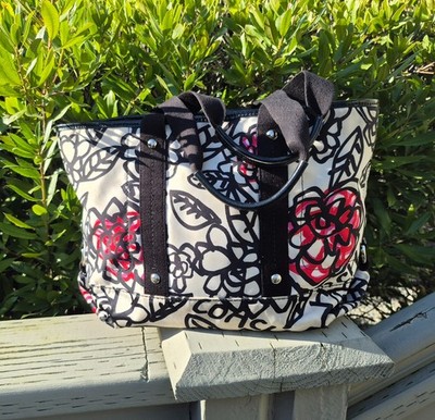 COACH Poppy Daisy Floral Graffiti Tote F16583 Multicolor Fabric