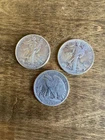 Liberty Walking Half Dollar Silver 50C Coins Circulated Lot of 3