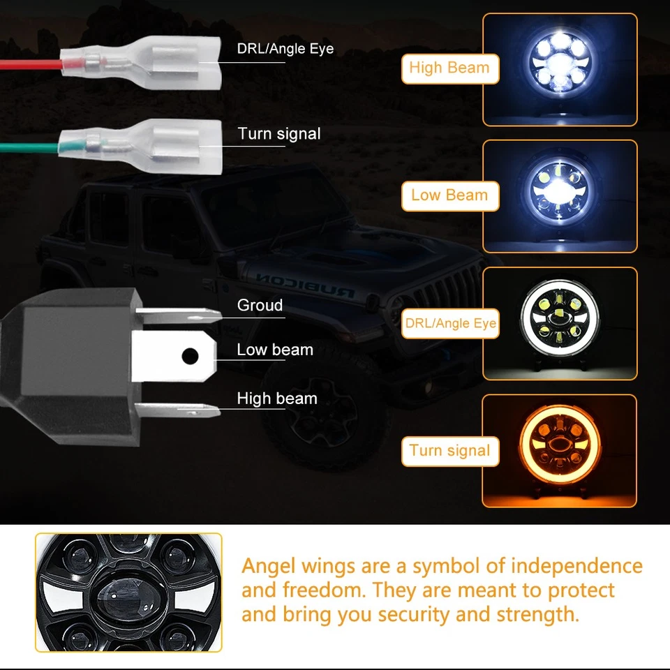 Kit combinado de faros antiniebla LED de 7"" 4X para 1992-1998 AM General Hummer Foto 4 de 4