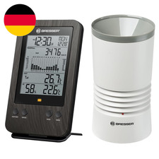 Bresser Wetterstation Funk Mit Außensensor WTW Profi Regenmesser in Holzoptik
