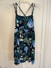Old Navy Tropical Swim Cover Up Halter Tank Dress Sz M Beach Vacation Summer