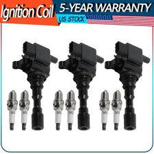 3 PACK Ignition coils UF431 With Spark Plugs For Kia Sorento 2003-2006 3.5L V6