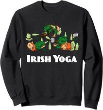 Irish Yoga Funny St. Patrick's Day Leprechaun Unisex Crewneck Sweatshirt