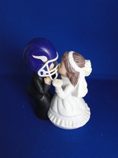 Nuova statuina torta matrimonio sposi che si baciano Minnesota Vikings