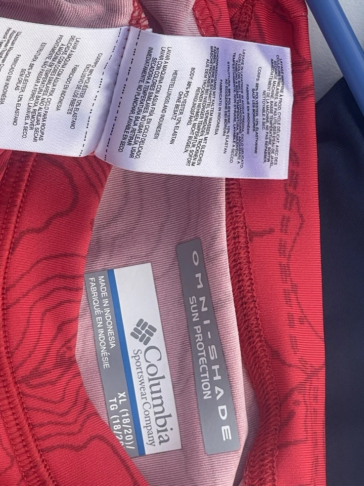 Columbia Womens XL Lightweight Long Sleeve Athletic Top Black Red Outdoor Active - Image 2 of 4