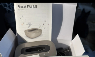 Phonak TVLink2 Base Station TV Link II TV sound amplifier. Open Box.