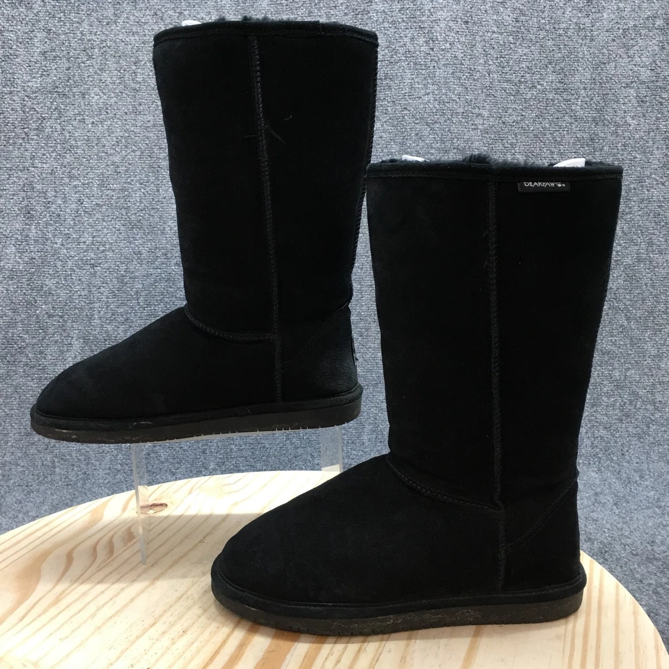 Bearpaw Botas de Invierno para Mujer 11 Emma Alto Piel de Oveja Negro Gamuza Hasta la Rodilla Pull On Foto 3 de 4
