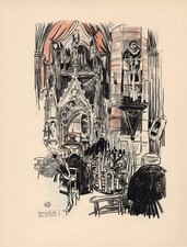 Devant le chef de Saint Yves Rare  Edition Velin d'Annam MATHURIN MEHEUT 1930 