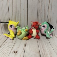 McDonalds Neopets Plush Lot Flotsam Dolphin Pteri Bird Kyrii Red Clips 4 Inch