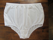 STORK-KIT WHITE SILKY NYLON HIGH WAIST PANTIES 9 XXL SISSY NEW