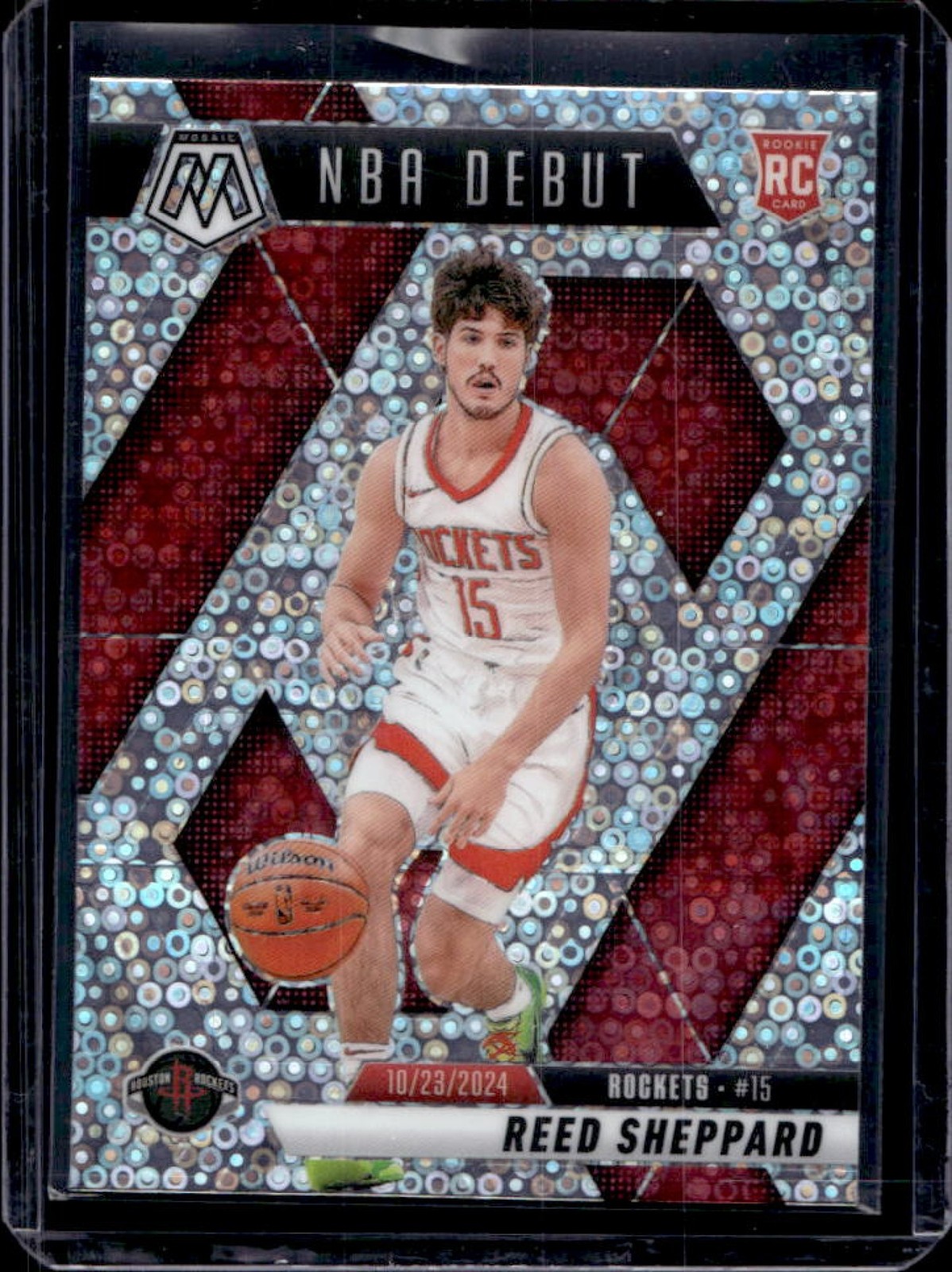 2024-25 Mosaic Reed Sheppard RC Fast Break Silver NBA Debut #252 Rockets