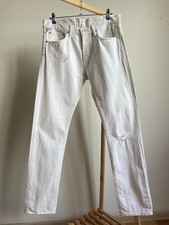 Denim And Supply Ralph Lauren Distressed Slim White Denim Größe 33x34
