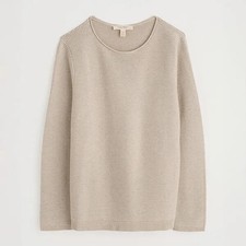Seasalt Makers Jumper Cream Organic Cotton Easy Fit Crew Neck Long Sleeve Womens