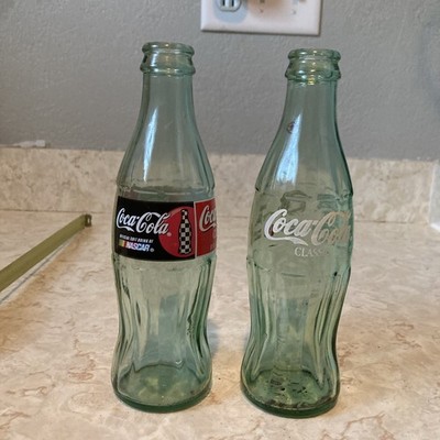 2 Coca Cola 8 Oz. Collector Empty Bottles 1996 NASCAR & KC Chiefs Marcus Allen