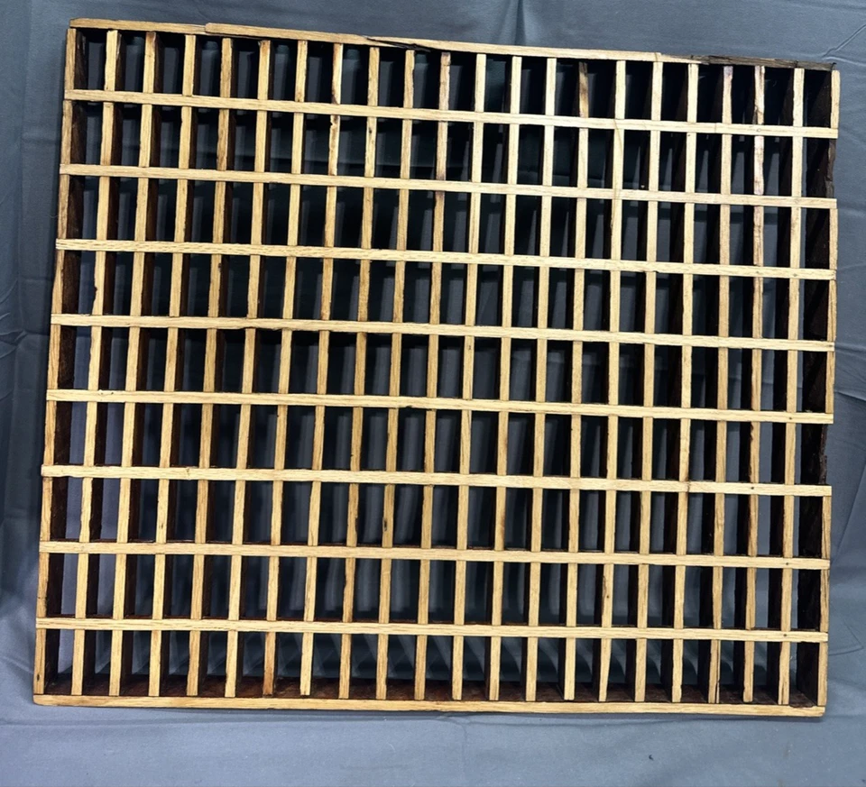 1940's-60's Wood Floor Ceiling Grate Air Vent 24"x 20.5"  189  Slots **W/ damage - Image 2 of 4
