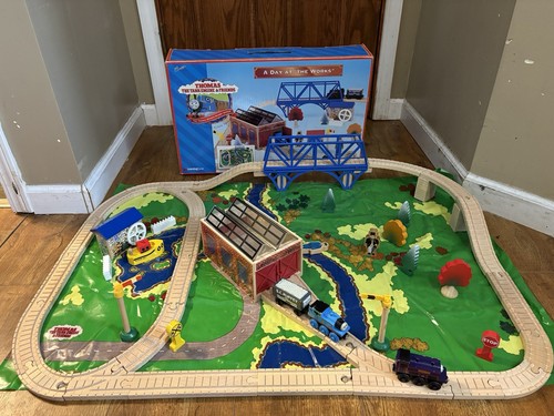Thomas & Friend “A Day At the Works" Wooden Railroad Set Original Box