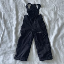 Columbia Overalls Kids Small Titanium Rain Wind Pants Black Ski Bib