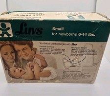 EMPTY BOX Vintage 1970s Luvs Disposable Diapers Small Sample Box 6-14 lbs