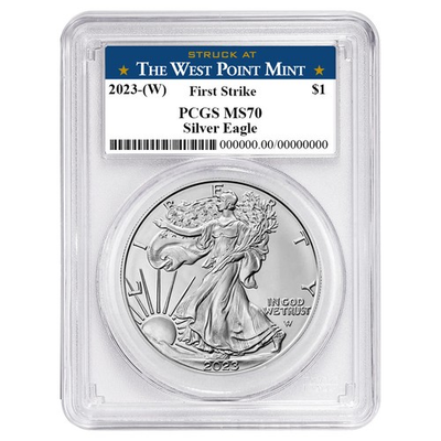 #ad 2023 W $1 American Silver Eagle PCGS MS70 FS West Point Label $108.81