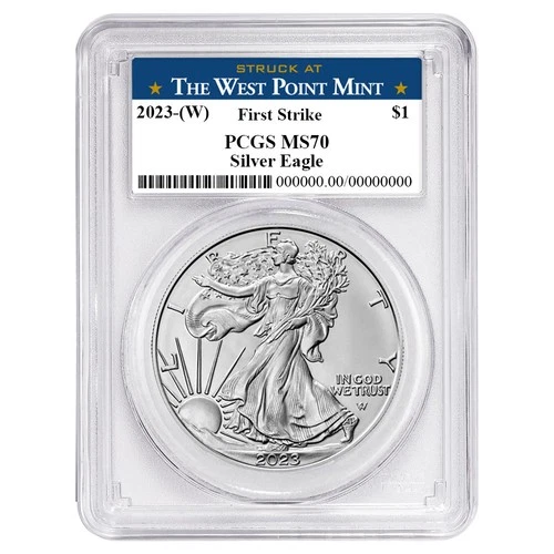 2023 (W) $1 American Silver Eagle PCGS MS70 FS West Point Label