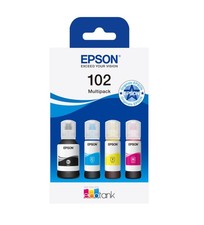 Epson EcoTank 102 Flaconi d’Inchiostro Originali Multipack Colori 4x Nero Ciano