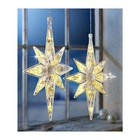 LED Stern Dekoration 2er Set Sternkristall Leuchtstern Weihnachtsdeko Fenster