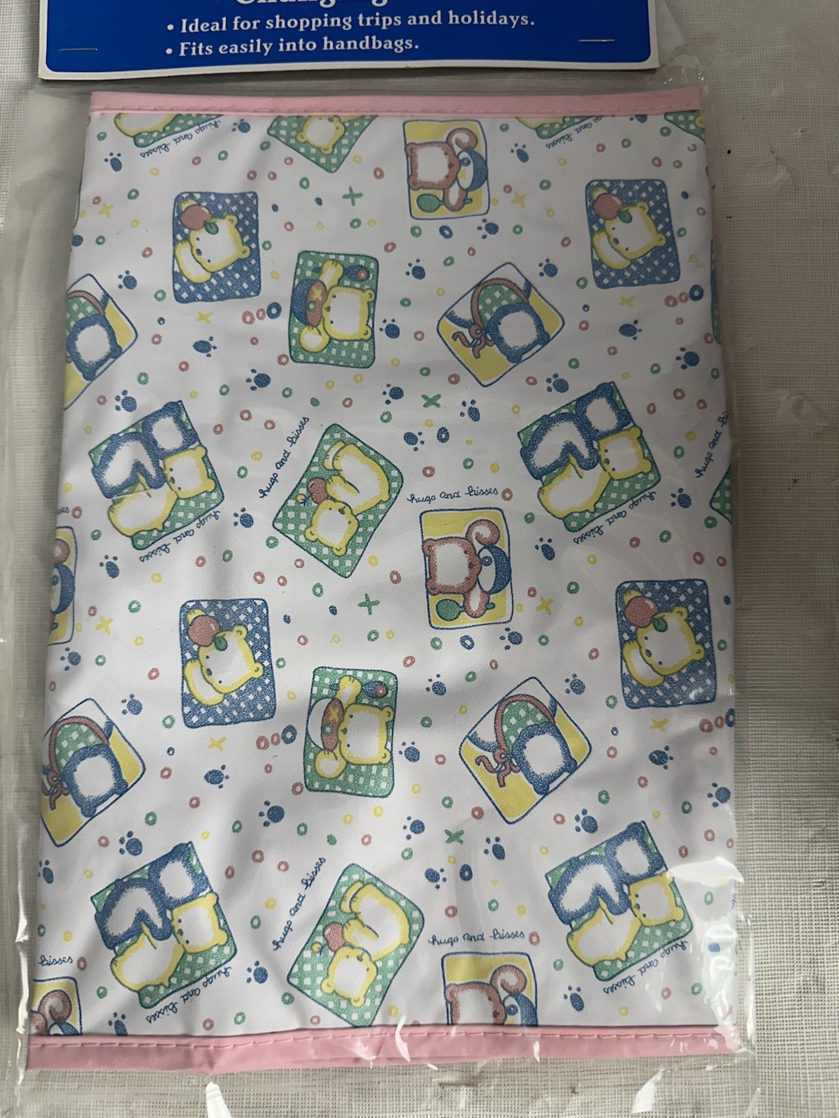 Vintage 2 PVC Baby King Changing Pad Stripes Teddy Bears Striped