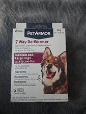Pet Armor 7 Way De-Wormer Insect Treatment for Medium & Large Dogs Exp-2027