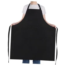  Chef Aprons for Men Women Kitchen Cooking Aprons for Women with 2 Black