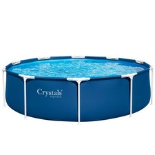 Steel Pro Round Frame Swimming Pool Outdoor Garden Set 10ft Blue
