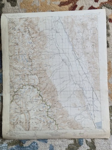 Antique USGS Mount Whitney California Topographic Map 1907 / 1939 Reprint Cloth