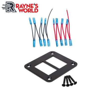 2 Gang Rocker Switch Aluminum Frame/Bracket and Wiring Kit for Mounting