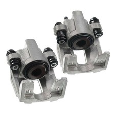 2pc Rear Brake Caliper Set L R Silver 1-Piston No Bracket 3/8x24 Inlet